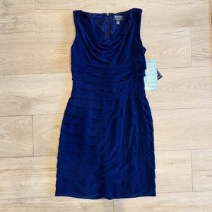 Cowl neck, pleated dress NWT